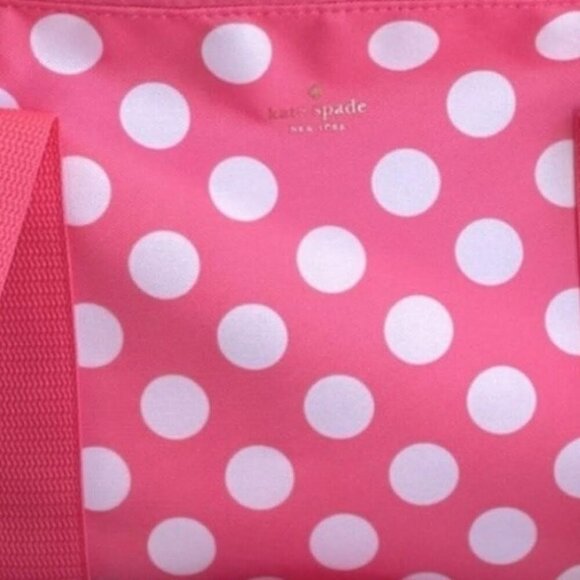 NEW! KATE SPADE PINK POLKA DOTS INSULATED COOLER BAG - Picture 2 of 9